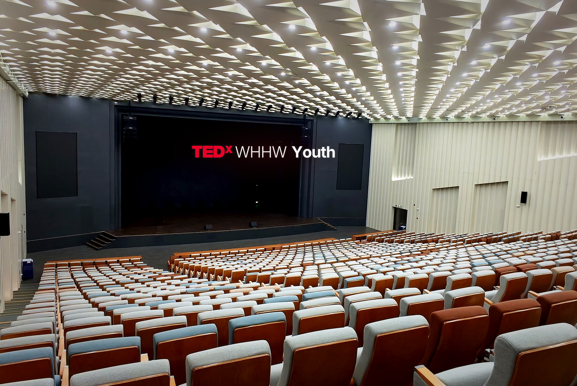 Closer front view of the auditorium stage
